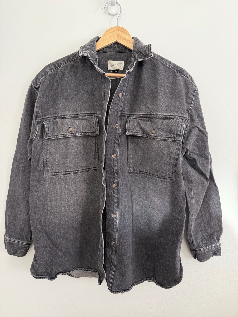 Universal Thread Washed Charcoal Denim Shacket